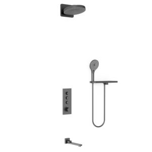 Душевая встройка Vincea Inspire с изливом Вороненая сталь