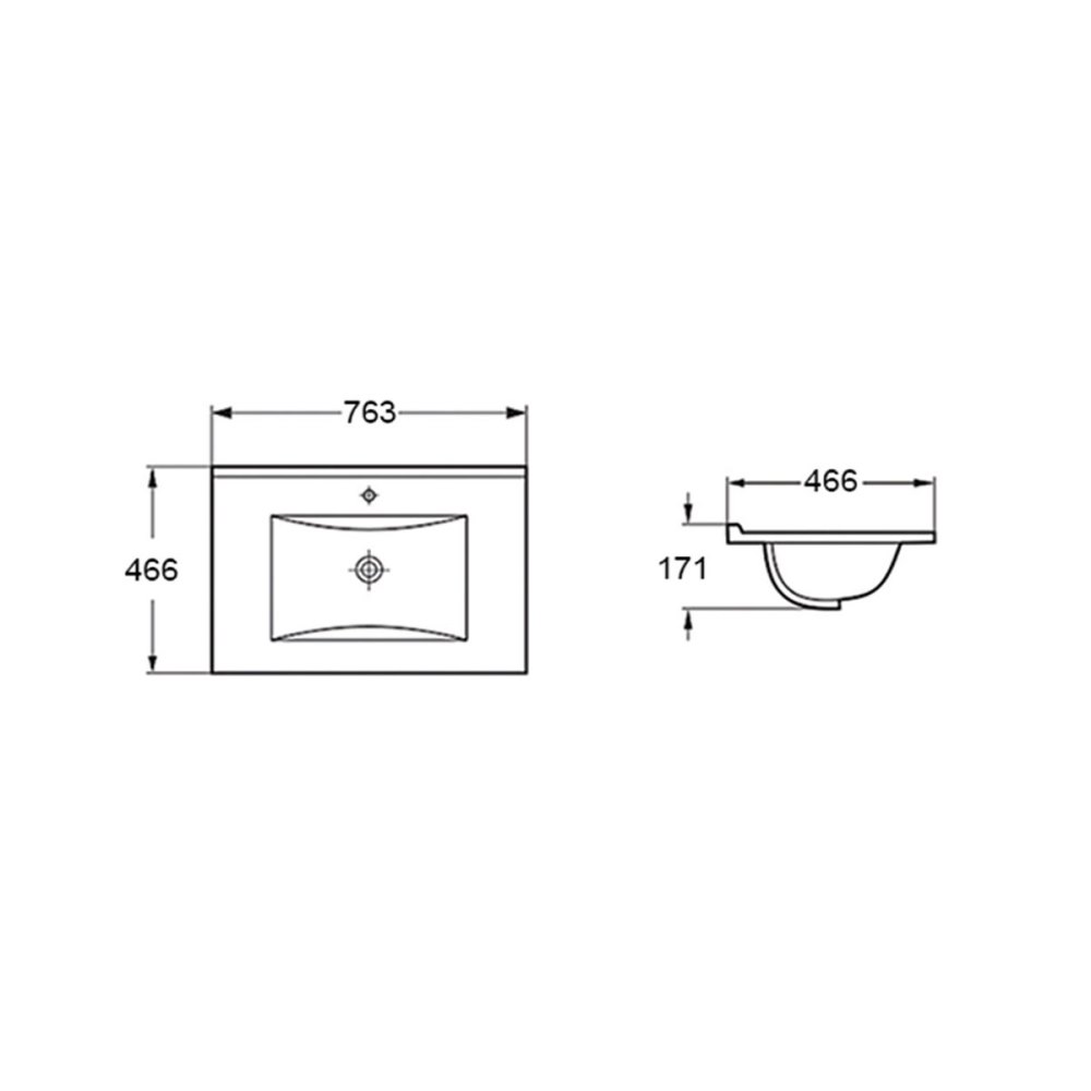 Раковина на мебель Vincea Mia 76 Белый глянцевый — изображение 2