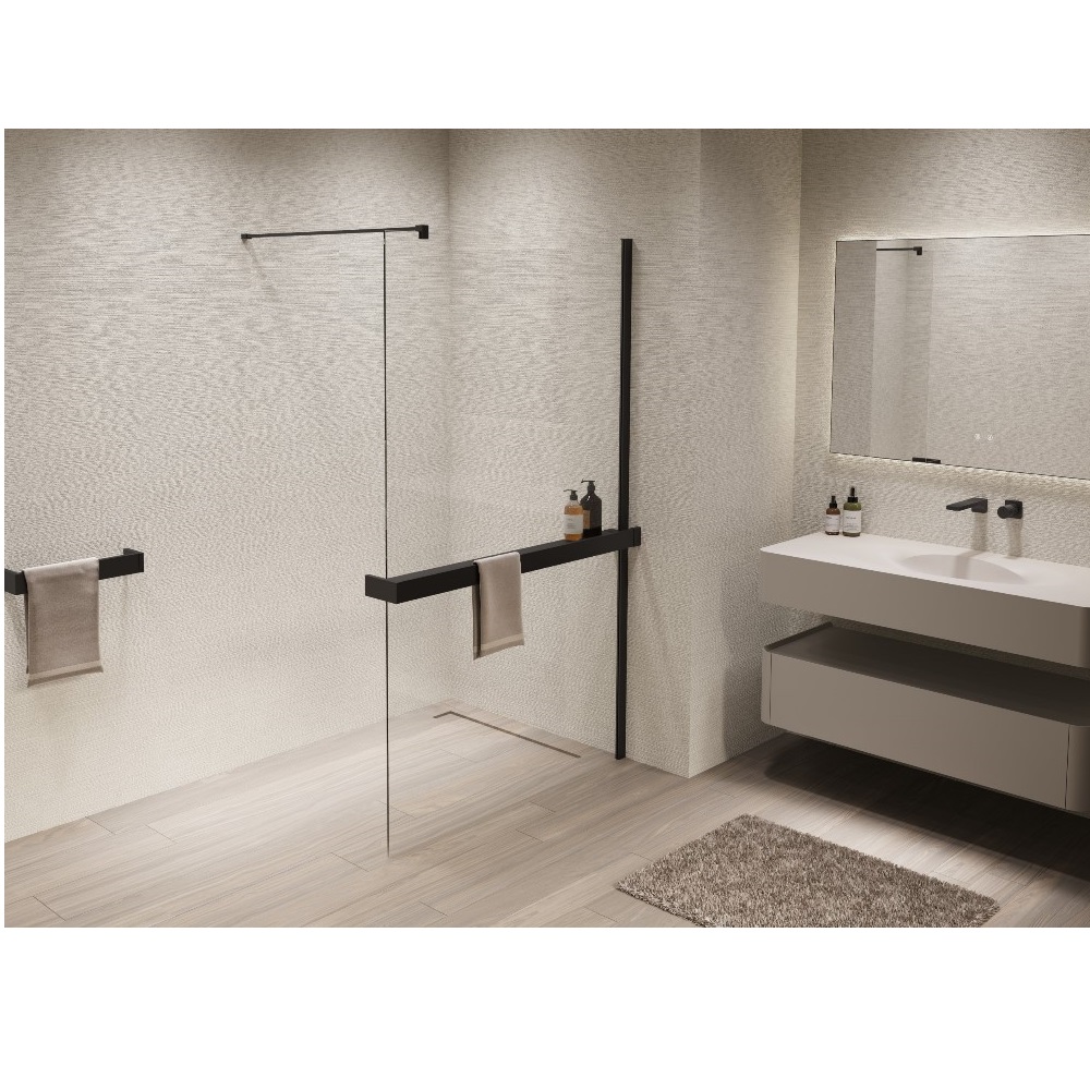 Душевая перегородка Vincea Walk-In Черный / Прозрачное — изображение 3