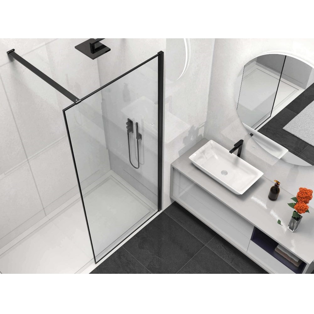 Душевая перегородка Vincea Walk-In Черный / Прозрачное — изображение 3
