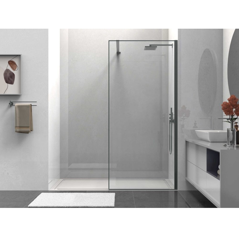 Душевая перегородка Vincea Walk-In Вороненая сталь / Прозрачное — изображение 3