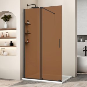 Душевая перегородка Vincea Walk-In 120 Черный / Янтарное